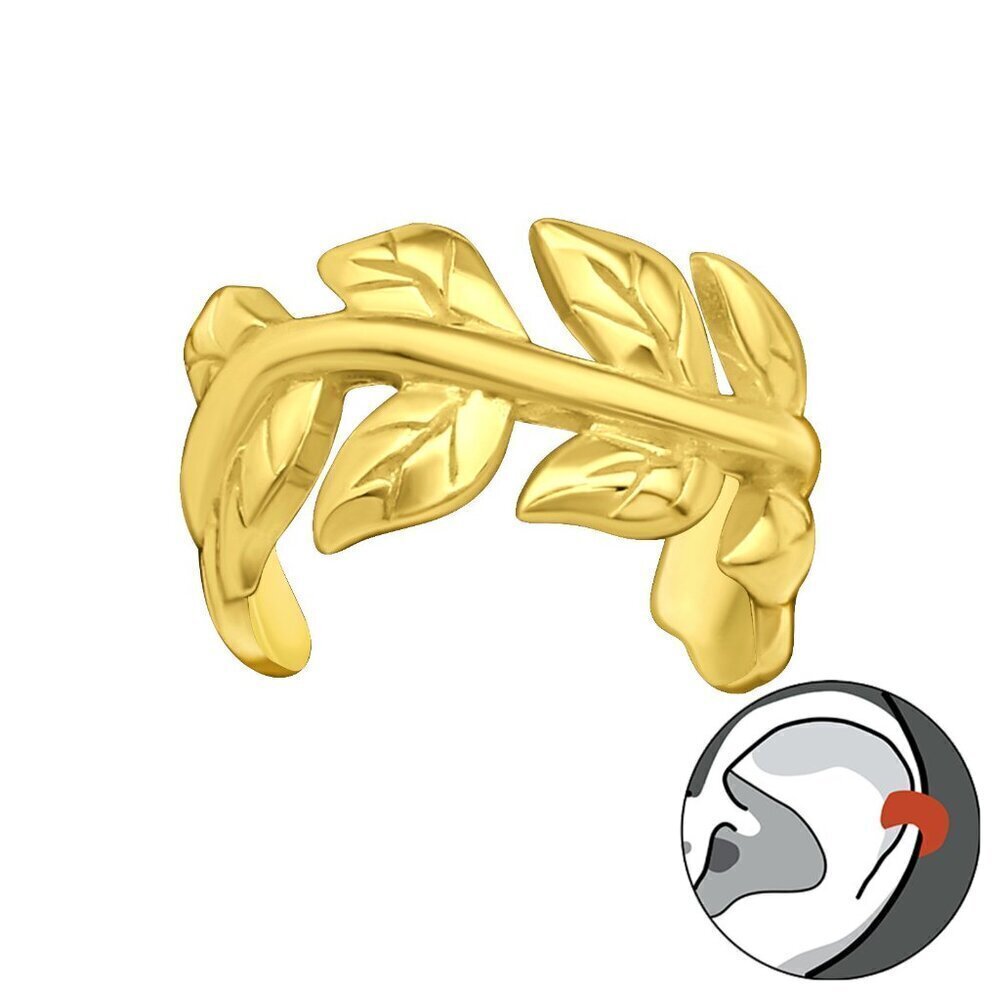 14k Gold Vermeil Leaf Ear Cuff
